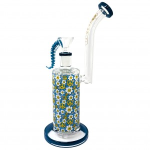 On Point Glass - 10" Sip And Smile With Daisy Delight Water Pipe - [GB785]